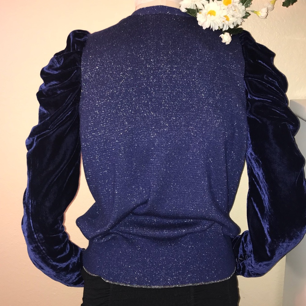 🚨LAST CHANCE 🚨Free People Blue Velvet Sweater - Picture 5 of 8